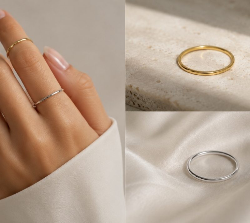 Inel de Falangă Golden Touch – Argint Placat cu Aur